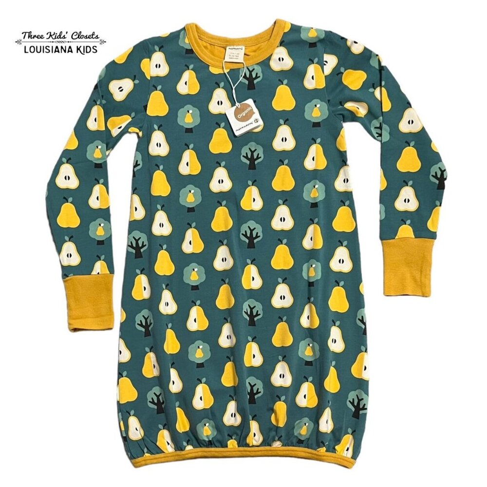 NEW Maxomorra Sz 134/140 (9-10Y) Organic Golden Pear Balloon Dress